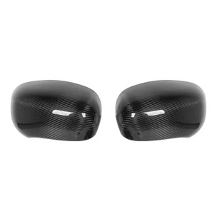 ˜2PCS Rearview Mirror Cover Bright Black Carbon Fiber Left Right Side Mirror - Picture 1 of 23