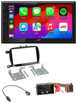 JVC Bluetooth 2DIN MP3 DAB USB Autoradio für Fiat 500X ab 2016 klavierlack schwa - Bild 1 von 4