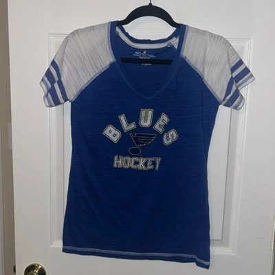 Camisa de hockey para mujer St Louis Blues SiE grande azul/blanco Foto 1 de 4