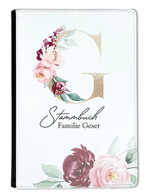Stammbuch A5 personalisiert Familienstammbuch Leder Boho Gold brombeere Letter - Bild 1 von 4