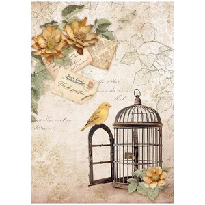 Reispapier Decoupage Bastelpapier Golden harmony A4 - Stamperia - Rahmen - Bild 1 von 1