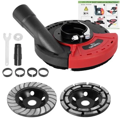 Absaughaube für Winkelschleifer + 2 x Diamantschleiftopf 125 mm Estrich Beton - Bild 1 von 4