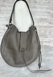 Rebecca Minkoff Hobo Bag aus genarbtem Leder grau Schultertasche lässig Quaste - Bild 1 von 10