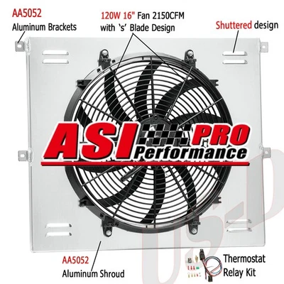 Aluminum Shroud Fan+Relay For 1953-1956 Ford F100 F250 F350 3.5L 3.6L AT CC5356 - Image 1 of 4