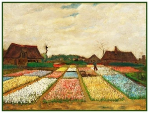 The Bulb Fields  by Vincent Van Gogh Counted Cross Stitch Pattern - Picture 1 of 10