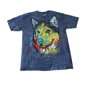 The Mountain Adult XL Mosaic Dog Tie Dye T-Shirt Unisex NH Gift Shop - Picture 1 of 3
