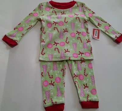 Kidgets Baby 12M Juego de Pijama de 2 Piezas Ajuste Ajustado Árbol de Caramelo de Navidad Pijamas Nuevo con Etiquetas Foto 1 de 4
