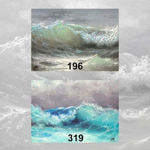 LOT #21 of 2 ACEO ART PRINTS SEASCAPE STORMY SEA Waves SURF TYPHOON OCEAN      - Picture 1 of 1