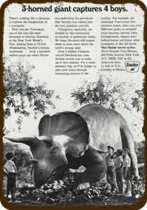 1965 Dinosaur at World's Fair Triceratops Sinclair DECORATIVE REPLICA METAL SIGN - Picture 1 of 1