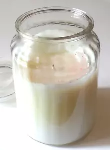 Vintage OLD WILLIAMSBURG CANDLE COMPANY Large Glass Jar with White Candle - Picture 1 of 7