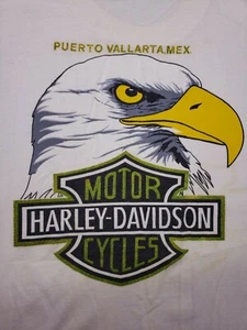 Harley Davidson Puerto Vallarta, Mex Bald Eagle Mens  Large White T-Shirt  - Picture 1 of 9