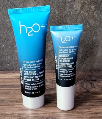 H2O+ Face Oasis moisture replenishing eye treatment & exfoliating cleanser mini - Image 1 of 3