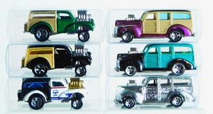 Hot Wheels (3) Morris Wagon & (3) '40 Woodie-Loose W/PVC Cases- Lot of 6. - Picture 1 of 14