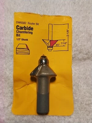 DEWALT ROUTER BIT  CARBITE  DW6582 CHAMFERING  BIT  1/2" SHANK  - Image 1 of 4