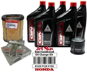 Honda Aquatrax Turbo R12X F12X F15X Oil Change Kit Oil & Air Filter NGK IMR9D-9H - Picture 1 of 2