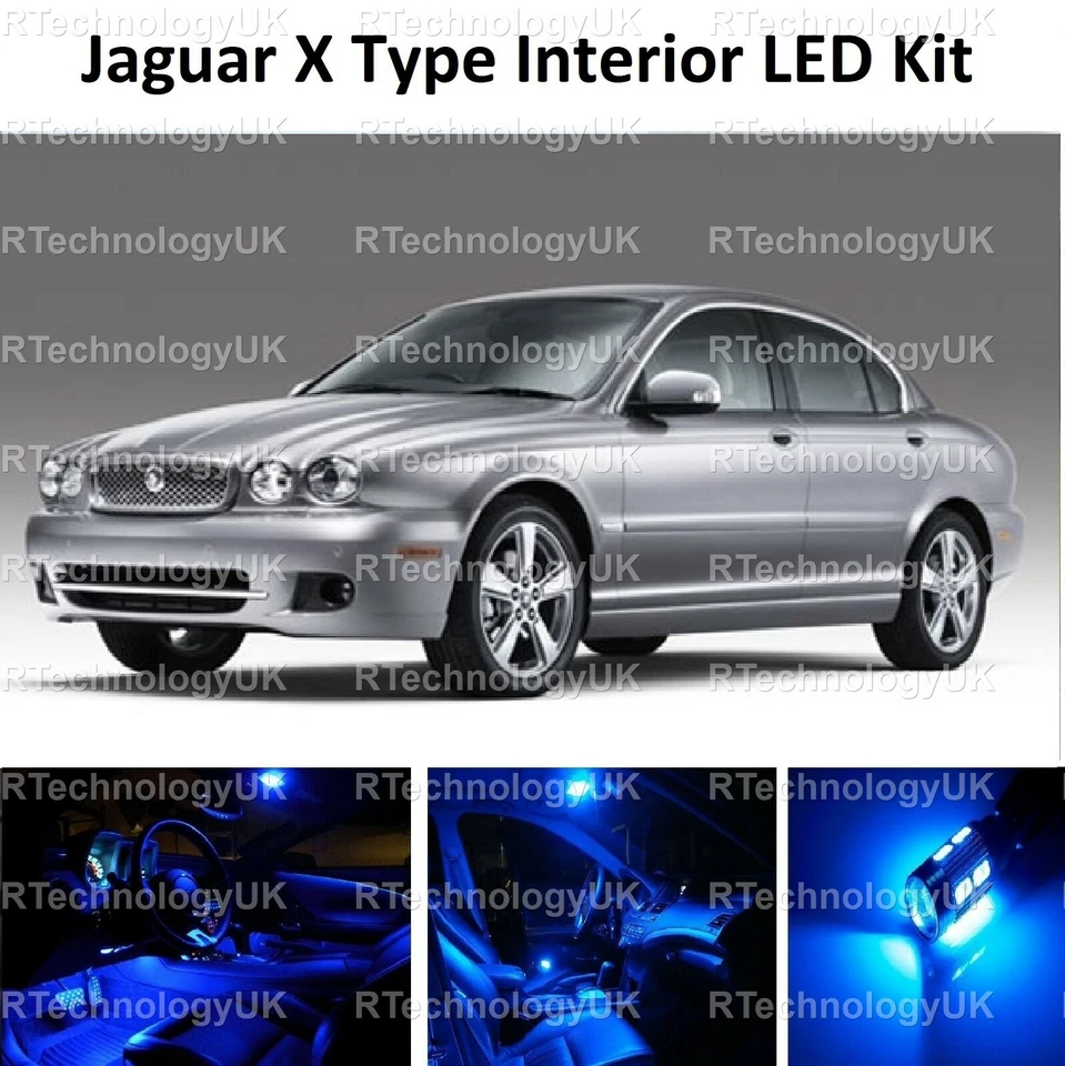 BLUE PREMIUM JAGUAR X TYPE 2001-2009 ICE FULL LED INTERIOR UPGRADE KIT - Image 1 of 1