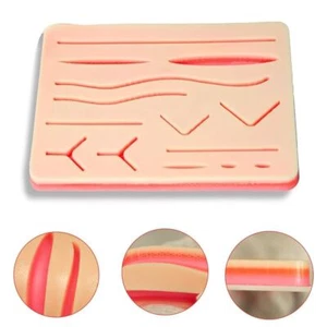 Silicon Suture Pad Skin Pad 3 Layers Training Skin Model Portable Stitching Pad - Picture 1 of 11