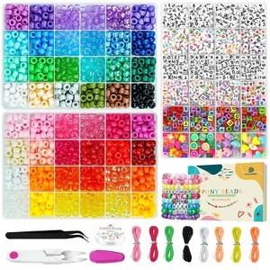 Bracelet Making Kit Friendship 48 Colors Pony Beads Letter for Jewelry DIY Arts - Picture 1 of 7