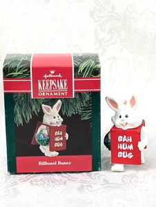 Billboard Bunny`1990`Billboard Says..Bah Hum Bug-Hallmark Christmas Ornament - Picture 1 of 7