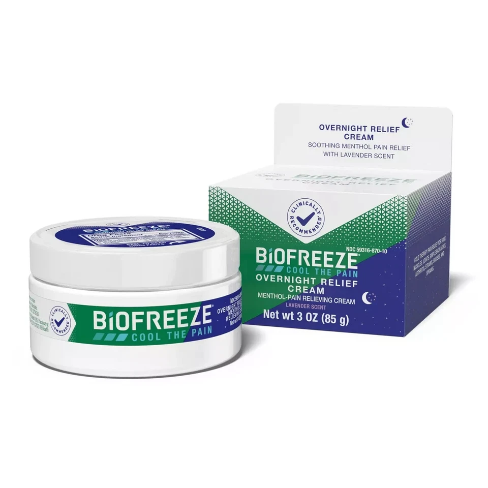 LOTE de 2 Crema Alivio del Dolor Biofreeze Durante la Noche con Mentol | Aroma Lavanda Foto 1 de 1