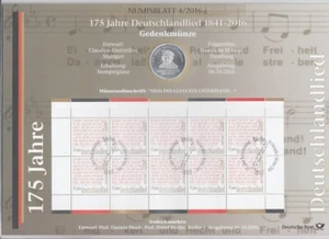 Numisblatt 4/2016 - 175 Years Deutschlandlied Silver - Picture 1 of 1