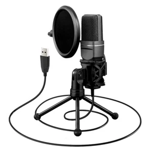 Kit de micrófono condensador USB con trípode de soporte para PC juego de grabación de video - Imagen 1 de 12