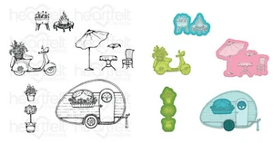 Heartfelt Creations Happy Camper Die & Stamp Combo My Happy Place Camping Van - Picture 1 of 7