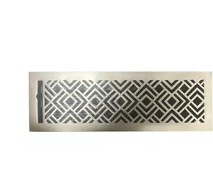 3009 Cubierta de ventilación de latón con clips de pared - 4 "x 14" - Níquel cepillado - EE. UU. - Imagen 1 de 1