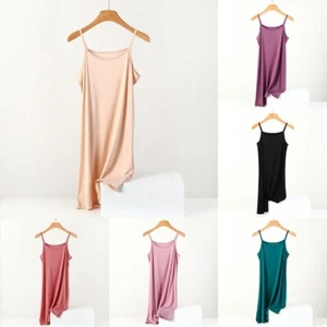Long Dress Spring Summer Nightdress Casual Nightgown High Stretch Modal - Picture 1 of 15