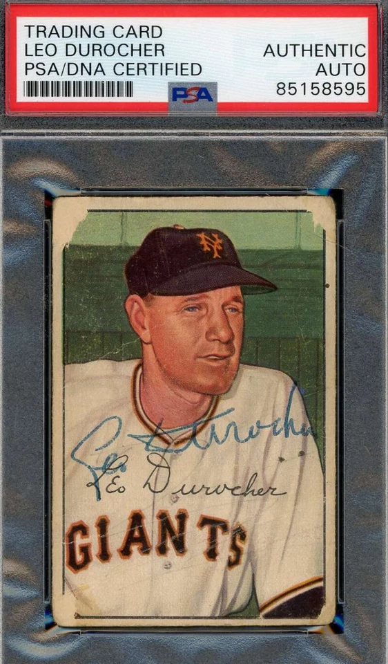 Leo Durocher PSA DNA Coa Signed 1952 Bowman Autograph - Image 1 of 1