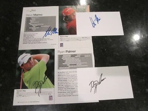 RYAN PALMER & STEVE MARINO PGA GOLF AUTOGRAPHS MAGAZINE PAGE & INDEX CARD L 1 GF - Picture 1 of 5