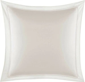 Vera Wang Euro Sham Gray White Square Tuille Floral Embroidered Hem 26" x 26" - Picture 1 of 1