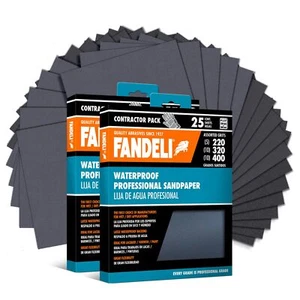 |Waterproof Sandpaper |Assorted Grits 220 320 400 |50 Sheets of 23 x 28 cm |W... - Picture 1 of 9