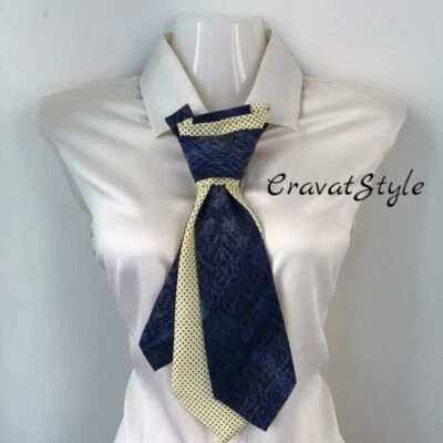 Corbata mujer. Seda 100% Italia. Collar, collar, corbata, corbata. Hecho a mano Foto 1 de 2