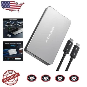 Ultra-Fast 40Gbps M.2 NVMe SSD Enclosure with Thunderbolt 4 Cable - Easy Install - Picture 1 of 11