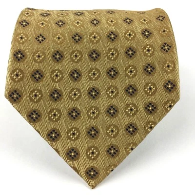 Valerio Garati Men's 100% Silk Tie Geometric Gold Iridescent 57 3/8 L Hand Made - Image 1 of 4