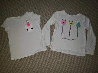 Lote de 2 tops de niña H&M unicornio talla 6-8 Foto 1 de 3