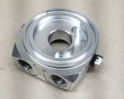 USED Universal Aluminum Sandwich Oil Cooler Adapter Filter Cooler Plate - Image 1 of 3