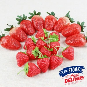 Artificial Strawberry Fruit Fake Food Display Party Prop Ornaments Decor UK - Picture 1 of 13