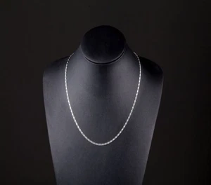 5Pcs Silver Finished Necklace Chain 45cm Long 2mm Wide - Picture 1 of 6