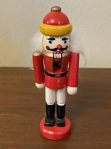 Red Nutcracker 5 inch Christmas Decoration Man moveable jaw and arms used - Picture 1 of 8