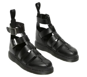 Dr. Martens Geraldo Strap Black Leather Gladiator Sandals USM 11/ USW 12 / 45 - Picture 1 of 24