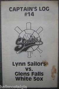 Lynn Sailors vs. Glens Falls White Sox - Minor League Program (early 1980's) - Picture 1 of 4