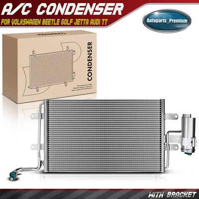 AC Condenser w/ Receiver Drier for Volkswagen Beetle Golf Jetta Audi TT Quattro - Image 1 of 4