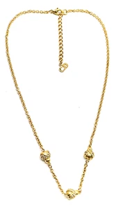 Auth Christian Dior ladybug Gold tone/Rhinestone Necklace V040105 - Picture 1 of 11