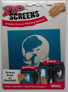 Zip Screens Printing System Skull Free Shipping 1 small Screen 3 x 3 Inches - Picture 1 of 2