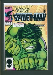 Web of Spider-Man #7 1985 ¡INCREÍBLE HULK Marvel Copper Love! - Imagen 1 de 1