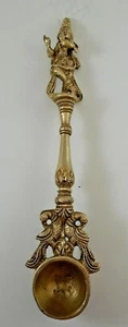 Antik Messing Original Tempel Weihwasser Löffel handgefertigt fein graviert - Bild 1 von 8