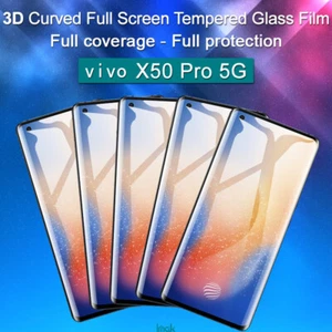 3D Curved Full Cover Tempered Glass Film For Vivo X80 Pro + 5G X70 X50 Pro - Picture 1 of 4