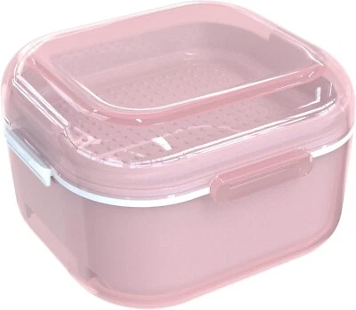 DENTAL AESTHETICS ARGOMAX Denture Case, Denture Cup for Soaking Dentures, Retainer, Clear Braces